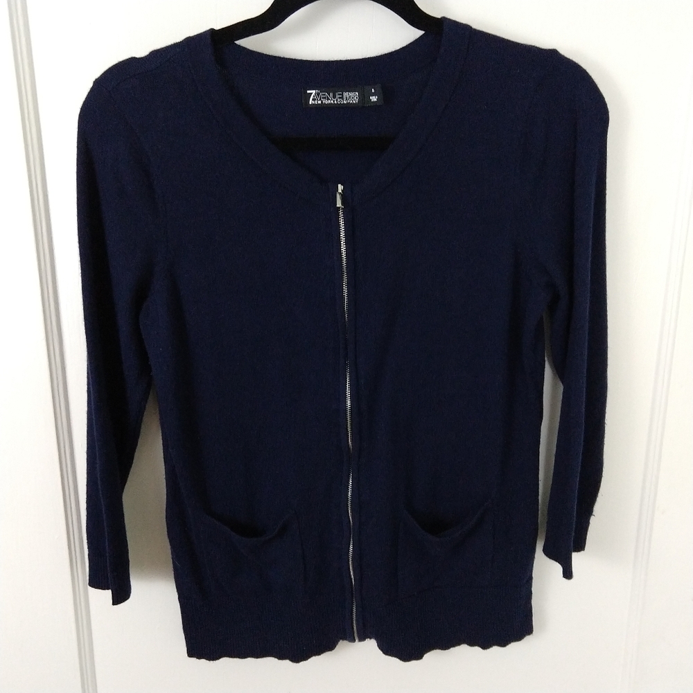 Zip Up 3/4 Sleeve Cardigan